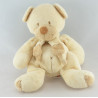 Doudou ours écru beige avec écharpe NICOTOY