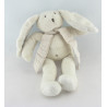Doudou lapin blanc écharpe rayé beige SERGENT MAJOR