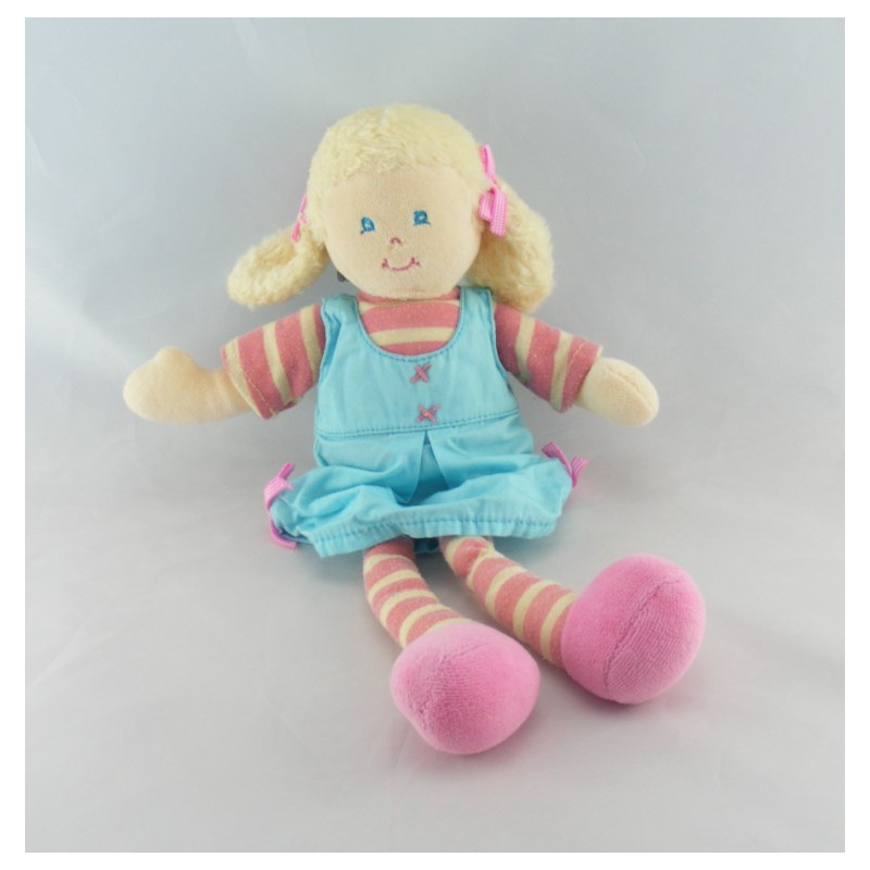 Doudou poupée bébé fille rose souris AJENA 