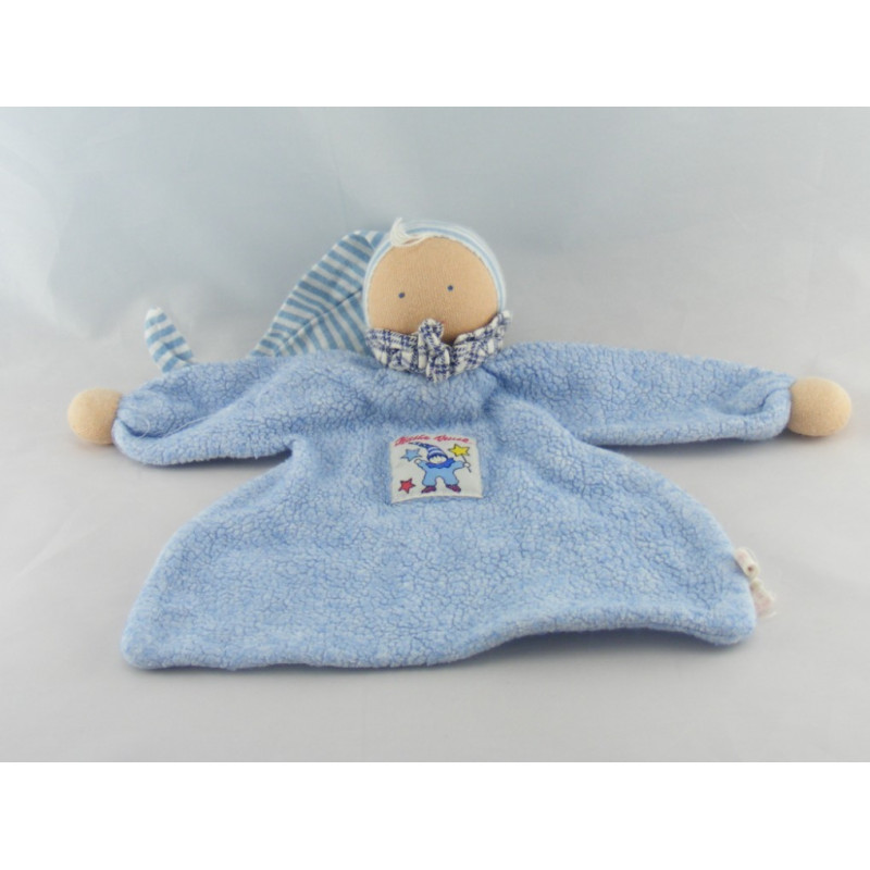 Doudou plat carré bleu etoile pouet KATHE KRUSE 