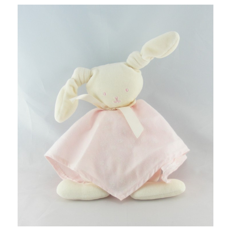 Doudou plat lapin Patachou rose fleurs Corolle 