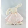 Doudou plat lapin Patachou rose fleurs Corolle 