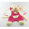 Doudou et compagnie plat lapin blanc rouge fleur