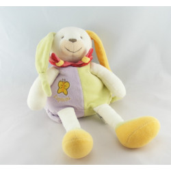 Doudou  et compagnie semi plat lapin lapinou arlequin 