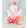 Doudou lapin blanc robe rose pois fleurs NICOTOY KIABI