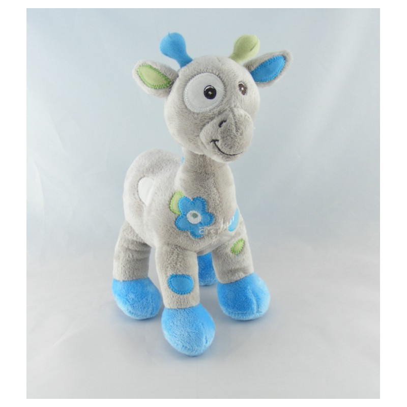 Doudou Girafe gris vert fleur Arthur et Lola