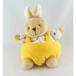 Doudou lapin jaune Gaspard abeille NOUKIE'S