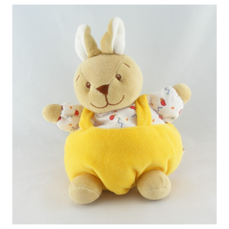 Doudou lapin jaune Gaspard abeille NOUKIE'S