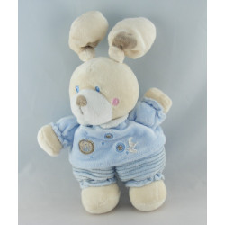 Doudou lapin bleu velours brodé KITCHOUN KIABI NICOTOY