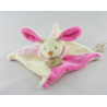 Doudou plat lapin rose blanc BABY NAT 