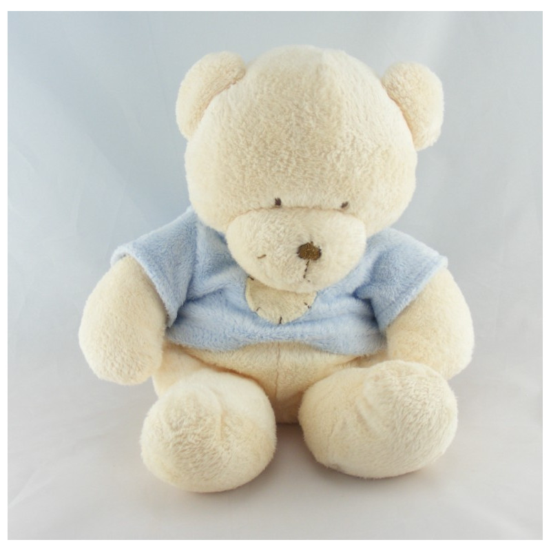 Doudou ours blanc pull rose coeur NICOTOY