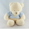 Doudou ours blanc pull rose coeur NICOTOY