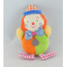 Doudou clown rose vert jaune bleu COROLLE 