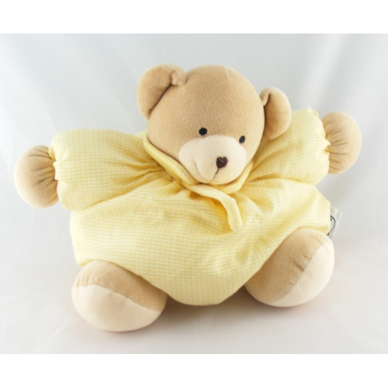 Doudou Ours jaune fleur NICOTOY