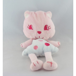 Doudou semi plat chat rose AUCHAN