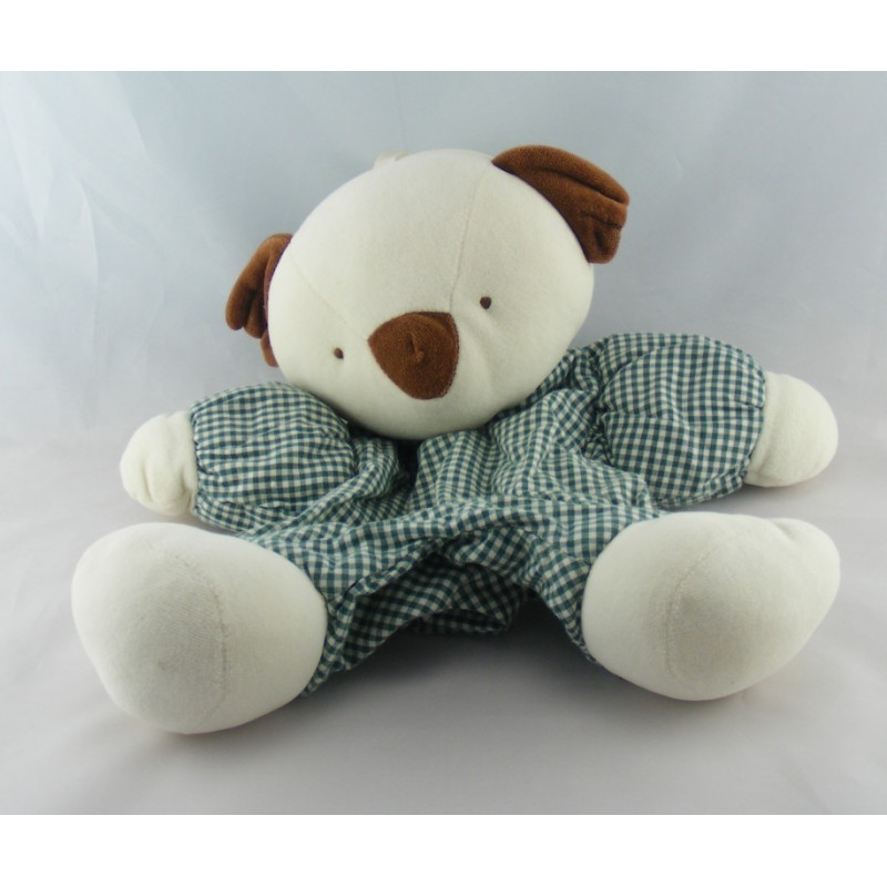 Doudou musical koala blanc marron vichy vert SUCRE D'ORGE 