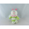 Doudou papillon vert jaune LUMINOU 25 cm