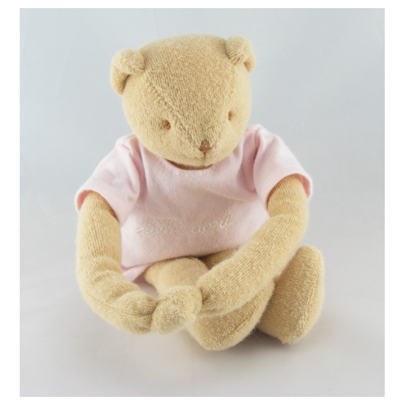 Doudou musical ours beige rose TROUSSELIER
