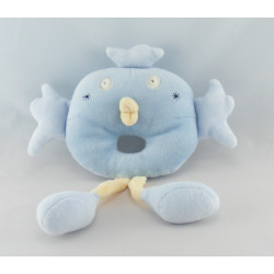 Doudou plat canard oiseau bleu couronne SUCRE D'ORGE