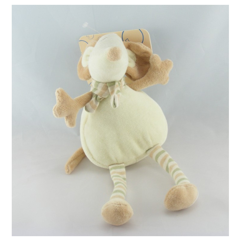 Doudou plat fleur souris Malice et Bulle CP INTERNATIONAL