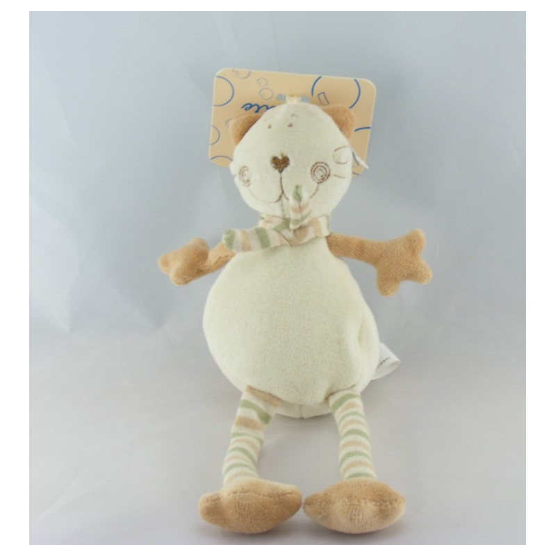 Doudou plat fleur chat Malice et Bulle CP INTERNATIONAL