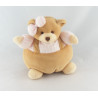 Doudou Ours boule vichy rouge pantoufles JACADI