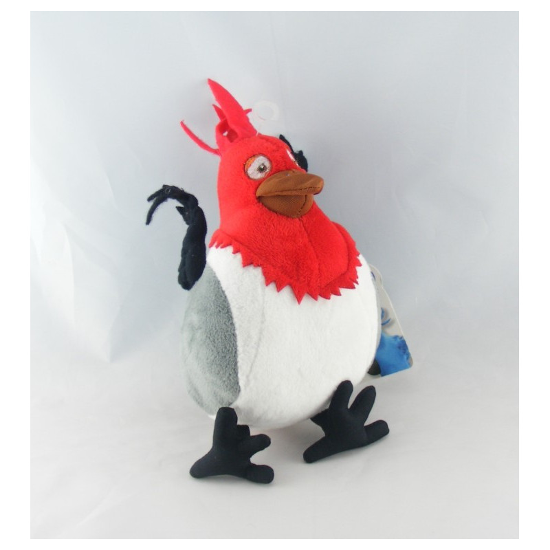 Peluche oiseau rouge gris blanc noir Pedro RIO LANSAY