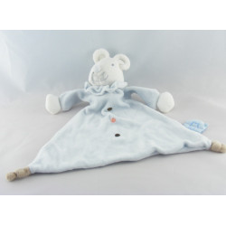 Doudou plat souris blanche et rose KING BEAR