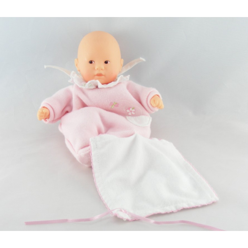 Doudou bébé avec mouchoir rose à pois Minirêves COROLLE