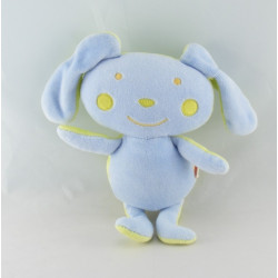 Doudou lapin bleu vert bonbon DPAM