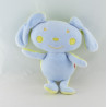 Doudou lapin bleu vert bonbon DPAM