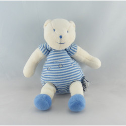 Doudou ours bleu mouchoir Lila Patachon MOULIN ROTY