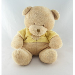 Doudou ours beige pull vert coeur NICOTOY