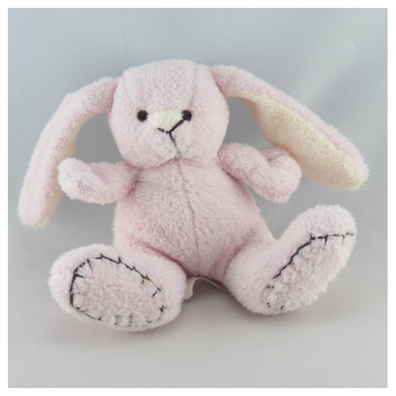 Doudou lapin boule blanc rose CMP