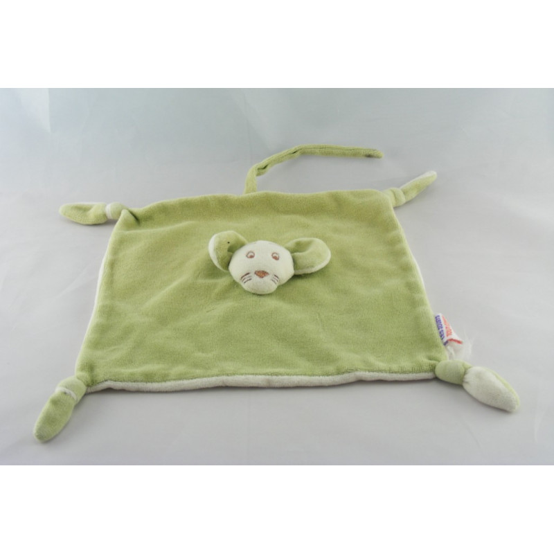 Doudou plat souris grise rose TCF TOUT COMPTE FAIT