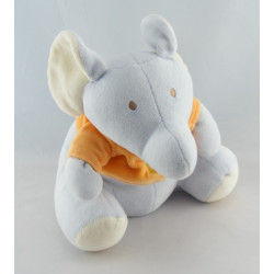 Doudou plat éléphant orange cirque INFLUX