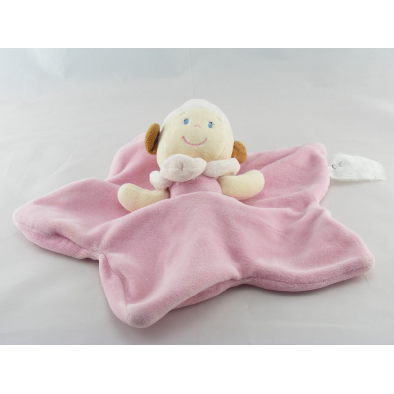 Doudou plat étoile rose lutin fée NICOTOY