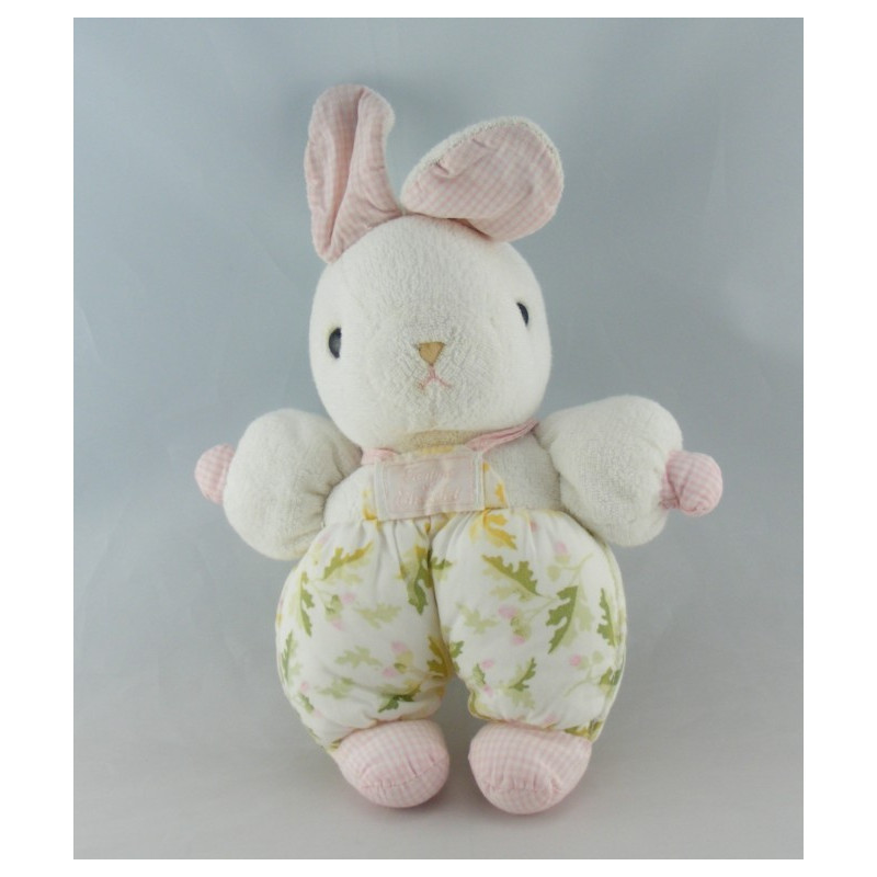 Doudou lapin rose blanc TARTINE ET CHOCOLAT
