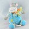 Doudou plat zébre vache bleu oiseau Bébérêve NICOTOY