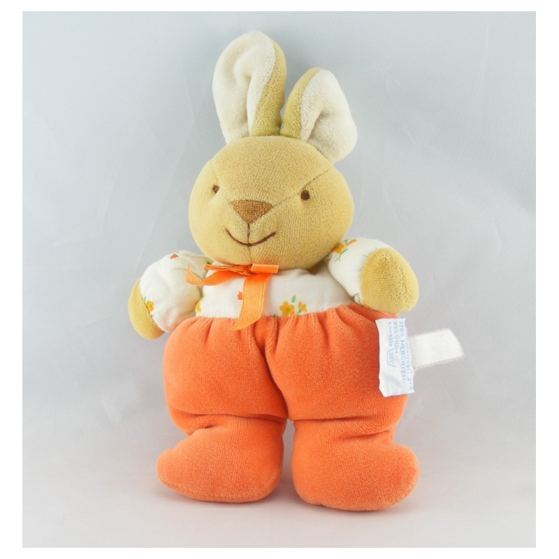 Doudou hochet lapin orange carottes COMPTINE