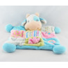 Doudou plat vache bleu patchwork 123 TIAMO