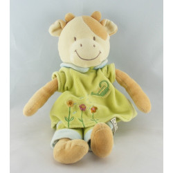 Doudou vache robe verte arrosoir MOTS D'ENFANTS