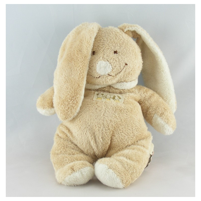 Doudou musical lapin beige blanc NICOTOY