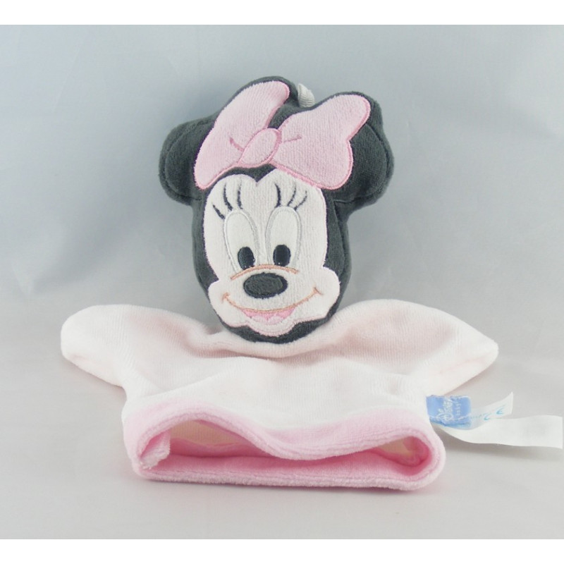 Doudou plat marionnette rose souris MINNIE DISNEY BABY