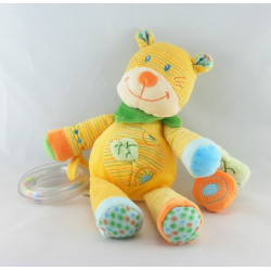 Doudou musical chat tigre rayé jaune NICOTOY