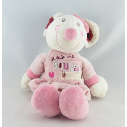 Doudou plat rose Je suis une souris comme ça NICOTOY