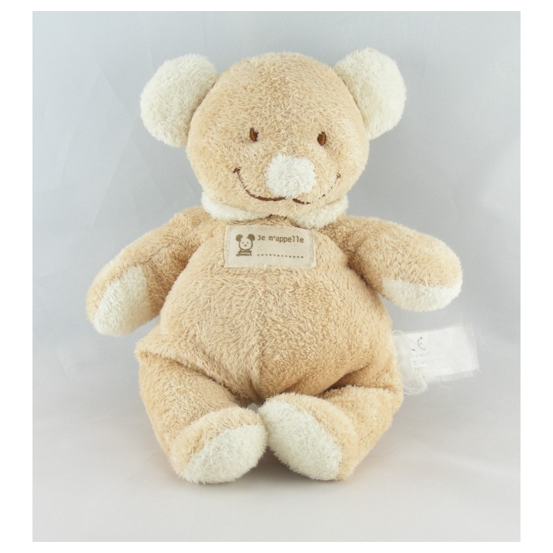 Doudou plat souris écru Beige Je m'appelle NICOTOY
