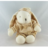 Doudou lapin boule blanc beige CMP