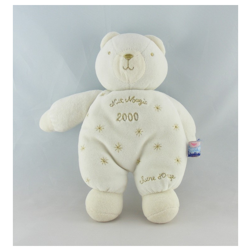 Doudou ours blanc petit bonheur SUCRE D'ORGE