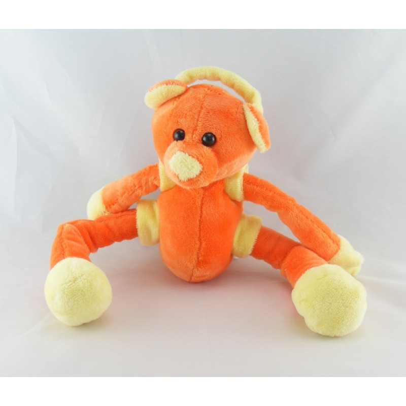 Doudou ours vert jaune bras jambes coulissant CMP